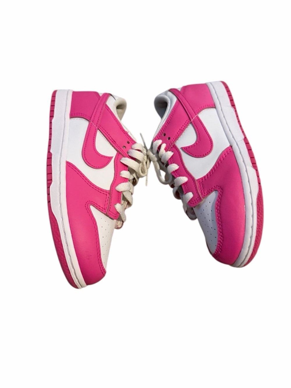 Nike Pink and White Low-Top Sneakers